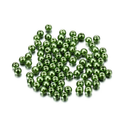 50-100Pcs 4/6/8mm Στρογγυλή γυάλινη χάντρα απομίμηση μαργαριτάρι χάντρες για DIY σκουλαρίκια Κολιέ Κοσμήματα Making Findings Αξεσουάρ