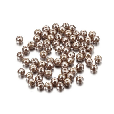 50-100Pcs 4/6/8mm Στρογγυλή γυάλινη χάντρα απομίμηση μαργαριτάρι χάντρες για DIY σκουλαρίκια Κολιέ Κοσμήματα Making Findings Αξεσουάρ