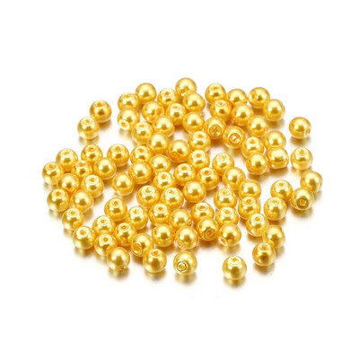 50-100Pcs 4/6/8mm Στρογγυλή γυάλινη χάντρα απομίμηση μαργαριτάρι χάντρες για DIY σκουλαρίκια Κολιέ Κοσμήματα Making Findings Αξεσουάρ