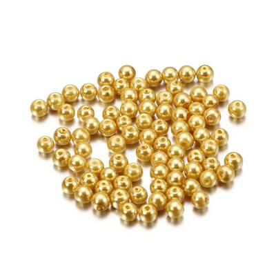 50-100Pcs 4/6/8mm Στρογγυλή γυάλινη χάντρα απομίμηση μαργαριτάρι χάντρες για DIY σκουλαρίκια Κολιέ Κοσμήματα Making Findings Αξεσουάρ