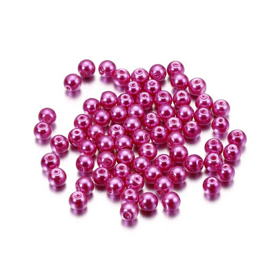 50-100Pcs 4/6/8mm Στρογγυλή γυάλινη χάντρα απομίμηση μαργαριτάρι χάντρες για DIY σκουλαρίκια Κολιέ Κοσμήματα Making Findings Αξεσουάρ