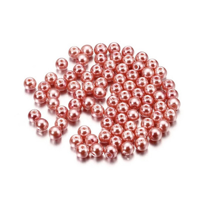 50-100Pcs 4/6/8mm Στρογγυλή γυάλινη χάντρα απομίμηση μαργαριτάρι χάντρες για DIY σκουλαρίκια Κολιέ Κοσμήματα Making Findings Αξεσουάρ