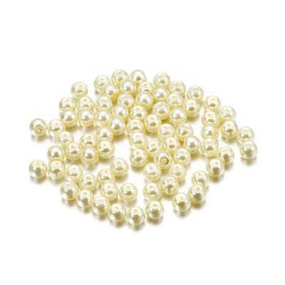 50-100Pcs 4/6/8mm Στρογγυλή γυάλινη χάντρα απομίμηση μαργαριτάρι χάντρες για DIY σκουλαρίκια Κολιέ Κοσμήματα Making Findings Αξεσουάρ