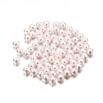50-100Pcs 4/6/8mm Στρογγυλή γυάλινη χάντρα απομίμηση μαργαριτάρι χάντρες για DIY σκουλαρίκια Κολιέ Κοσμήματα Making Findings Αξεσουάρ
