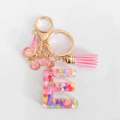 AZ sapņains fliteru burtu atslēgu piekariņš sievietēm pušķis, tauriņš, kulons, sākotnējais atslēgu piekariņš, somiņa, piekarināma, piekariņi