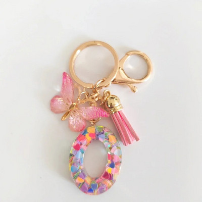 AZ sapņains fliteru burtu atslēgu piekariņš sievietēm pušķis, tauriņš, kulons, sākotnējais atslēgu piekariņš, somiņa, piekarināma, piekariņi