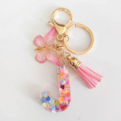 AZ sapņains fliteru burtu atslēgu piekariņš sievietēm pušķis, tauriņš, kulons, sākotnējais atslēgu piekariņš, somiņa, piekarināma, piekariņi