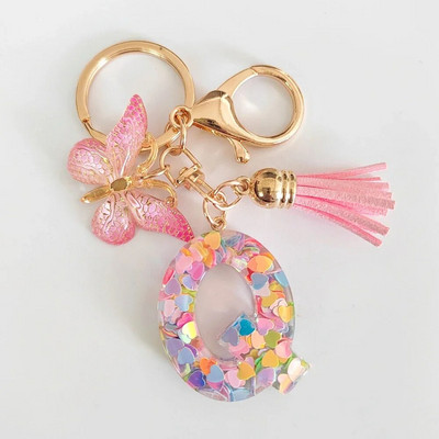 AZ sapņains fliteru burtu atslēgu piekariņš sievietēm pušķis, tauriņš, kulons, sākotnējais atslēgu piekariņš, somiņa, piekarināma, piekariņi