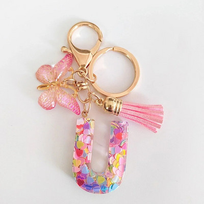 AZ sapņains fliteru burtu atslēgu piekariņš sievietēm pušķis, tauriņš, kulons, sākotnējais atslēgu piekariņš, somiņa, piekarināma, piekariņi