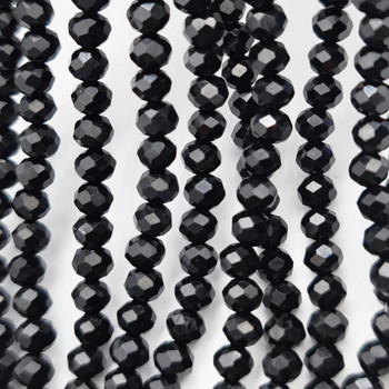 2 3 4 6 8mm Μαύρο κρύσταλλο γυαλί με όψη στρογγυλές κρυστάλλινες χάντρες Spacer Loose beads για κοσμήματα Βραχιόλι κολιέ DIY