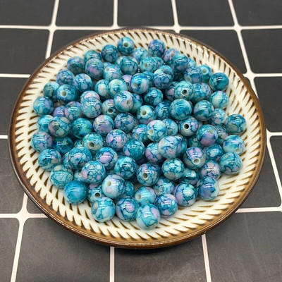 8 mm–10 mm apaļas formas krelles, rotaslietas, akrila krelles, daudzkrāsainas, brīvas pērlītes, rotaslietas, DIY aksesuāri