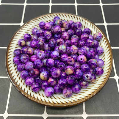 8 mm–10 mm apaļas formas krelles, rotaslietas, akrila krelles, daudzkrāsainas, brīvas pērlītes, rotaslietas, DIY aksesuāri