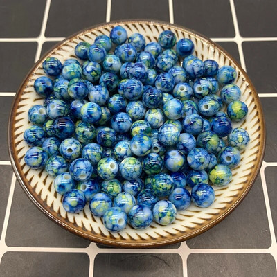 8 mm–10 mm apaļas formas krelles, rotaslietas, akrila krelles, daudzkrāsainas, brīvas pērlītes, rotaslietas, DIY aksesuāri