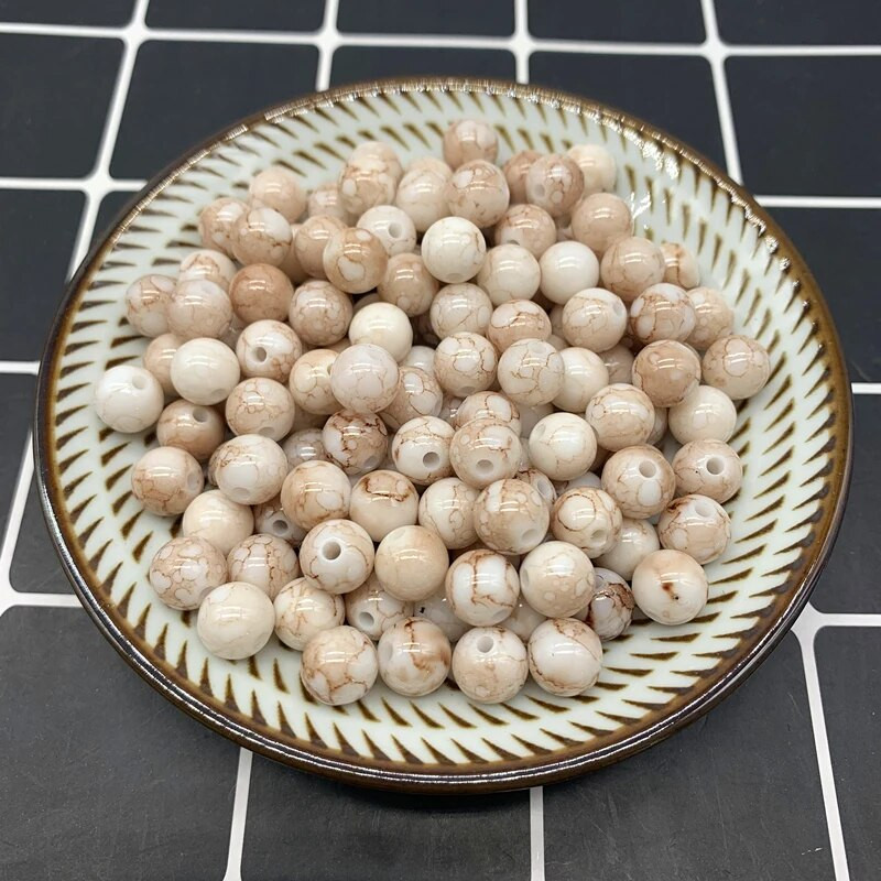 8 mm–10 mm apaļas formas krelles, rotaslietas, akrila krelles, daudzkrāsainas, brīvas pērlītes, rotaslietas, DIY aksesuāri