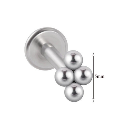 1 τμχ G23 Titanium & Steel Zircon Labret Lip Ring Ear Stud Ear Tragus Cartilage Helix Conch Lobe Piercing Σκουλαρίκια Body Jewelry 16g