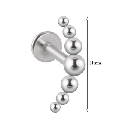 1 τμχ G23 Titanium & Steel Zircon Labret Lip Ring Ear Stud Ear Tragus Cartilage Helix Conch Lobe Piercing Σκουλαρίκια Body Jewelry 16g