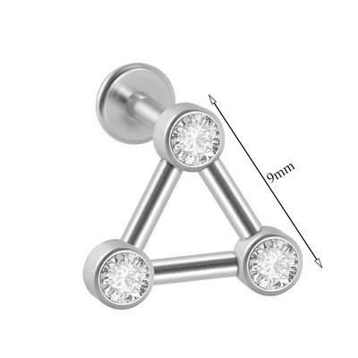 1 τμχ G23 Titanium & Steel Zircon Labret Lip Ring Ear Stud Ear Tragus Cartilage Helix Conch Lobe Piercing Σκουλαρίκια Body Jewelry 16g