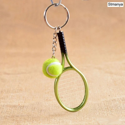 Jauki sporta mini tenisa rakešu kulonu atslēgu piekariņš atslēgu piekariņš atslēgu piekariņa gredzenu meklētājs caurumu aksesuāri Dāvanas pusaudžu fanam #1-17162