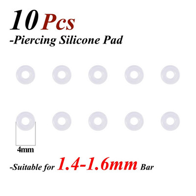 10-100 kom Nakit za piercing Meka brtva Silikonski diskovi za zacjeljivanje piercinga Fleksibilni protiv hiperplazije Fiksirane naušnice Prsten za nos i usne
