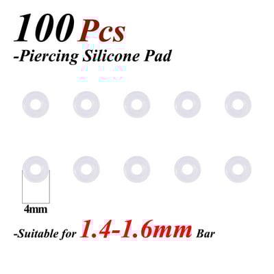 10-100 kom Nakit za piercing Meka brtva Silikonski diskovi za zacjeljivanje piercinga Fleksibilni protiv hiperplazije Fiksirane naušnice Prsten za nos i usne