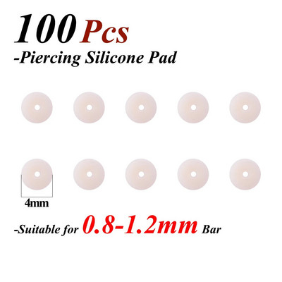 10-100 kom Nakit za piercing Meka brtva Silikonski diskovi za zacjeljivanje piercinga Fleksibilni protiv hiperplazije Fiksirane naušnice Prsten za nos i usne