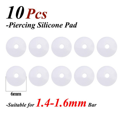 10-100 kom Nakit za piercing Meka brtva Silikonski diskovi za zacjeljivanje piercinga Fleksibilni protiv hiperplazije Fiksirane naušnice Prsten za nos i usne