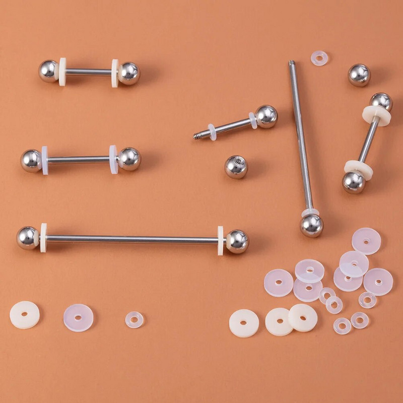 10-100 kom Nakit za piercing Meka brtva Silikonski diskovi za zacjeljivanje piercinga Fleksibilni protiv hiperplazije Fiksirane naušnice Prsten za nos i usne