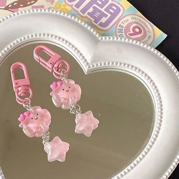 Cute Mood Cloud Star Keychain Girls Cartoon Kawaii Keychain for Women Couple Children Bag Charms Kpop Jewelry Key Accessories