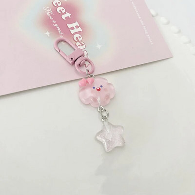 Jauki Mood Cloud Star Keychain Girls Cartoon Kawaii Key Piekariņš Sievietēm Pāris Bērnu Soma Piekariņi Kpop Juvelierizstrādājumi Atslēgu aksesuāri