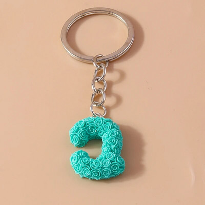 Novi kreativni cvjetni privjesak s inicijalima od 26 slova AZ Abeceda Privjesci za ključeve za žene Djevojke Dekoracija torbice Nakit Dodaci
