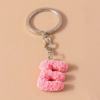 Novi kreativni cvjetni privjesak s inicijalima od 26 slova AZ Abeceda Privjesci za ključeve za žene Djevojke Dekoracija torbice Nakit Dodaci