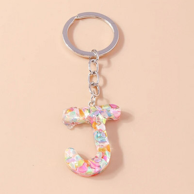 Novi kreativni cvjetni privjesak s inicijalima od 26 slova AZ Abeceda Privjesci za ključeve za žene Djevojke Dekoracija torbice Nakit Dodaci