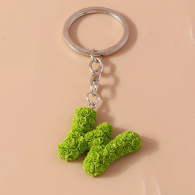 Novi kreativni cvjetni privjesak s inicijalima od 26 slova AZ Abeceda Privjesci za ključeve za žene Djevojke Dekoracija torbice Nakit Dodaci