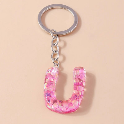 Novi kreativni cvjetni privjesak s inicijalima od 26 slova AZ Abeceda Privjesci za ključeve za žene Djevojke Dekoracija torbice Nakit Dodaci