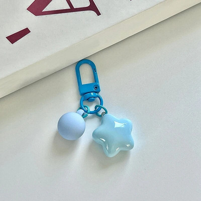 Πολύχρωμο Stars Μπρελόκ Ρητίνη Ρητίνη Star Μπρελόκ Γυναικεία Θήκη Ακουστικών Κοριτσίστικο Σακίδιο πλάτης Διακόσμηση κλειδιού αυτοκινήτου