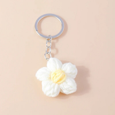 Ar rokām darināts trikotāžas atslēgu piekariņš sievietēm Meitenēm Mīlīgs tamborēts ziedu atslēgu piekariņš Kuloni Auto atslēgu piekariņš rokassomu piekariņi Dāvanas