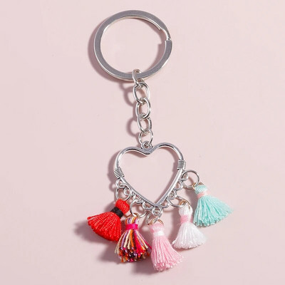 Ar rokām darināts trikotāžas atslēgu piekariņš sievietēm Meitenēm Mīlīgs tamborēts ziedu atslēgu piekariņš Kuloni Auto atslēgu piekariņš rokassomu piekariņi Dāvanas