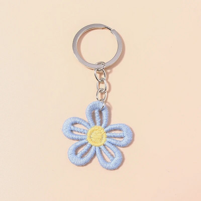 Ar rokām darināts trikotāžas atslēgu piekariņš sievietēm Meitenēm Mīlīgs tamborēts ziedu atslēgu piekariņš Kuloni Auto atslēgu piekariņš rokassomu piekariņi Dāvanas