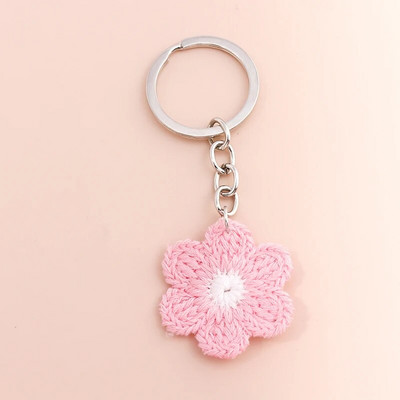 Ar rokām darināts trikotāžas atslēgu piekariņš sievietēm Meitenēm Mīlīgs tamborēts ziedu atslēgu piekariņš Kuloni Auto atslēgu piekariņš rokassomu piekariņi Dāvanas