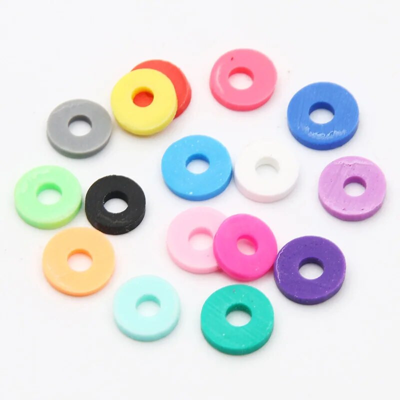 Polimēru māla krelles, 6 mm, apaļi gredzeni, sajaukti zili zaļi balti, brīvi sagriezti krelles rotaslietas izgatavošanai. rokassprādzes kaklarotas aksesuāri