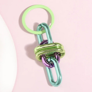 Цветна акрилна пластмасова верига Ключодържател Творчески ръчно изработен ключодържател за жени Мъже Аксесоари за чанти Направи си сам Подаръци за приятелство