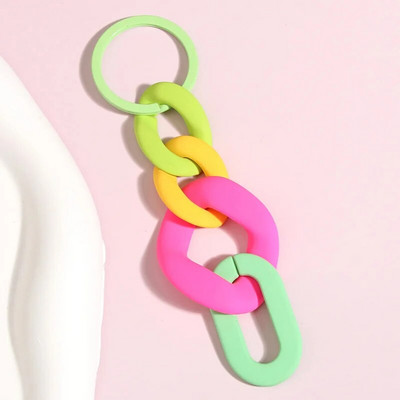 Šareni akrilni plastični lančić za ključeve Privjesak za ključeve Kreativni ručno izrađeni privjesak za ključeve za žene Muškarci Dodaci za torbice DIY Darovi za prijateljstvo