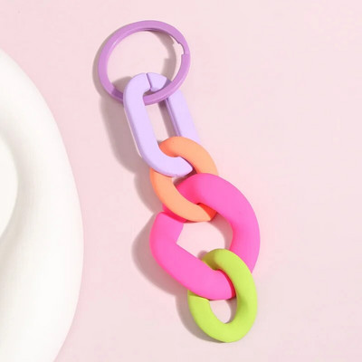 Šareni akrilni plastični lančić za ključeve Privjesak za ključeve Kreativni ručno izrađeni privjesak za ključeve za žene Muškarci Dodaci za torbice DIY Darovi za prijateljstvo