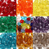 200Pcs 3mm ΑΒ Έγχρωμες γυαλιστερές γυάλινες χάντρες Loose Spacer Bicone Crystals Χάντρες για Αξεσουάρ κατασκευής κοσμημάτων βραχιολιών DIY