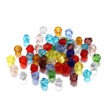 200 бр. 3 mm AB цветни лъскави фасетирани стъклени мъниста Разхлабен дистанционер Биконусни кристали Мъниста за Направи си сам гривна Аксесоари за изработка на бижута