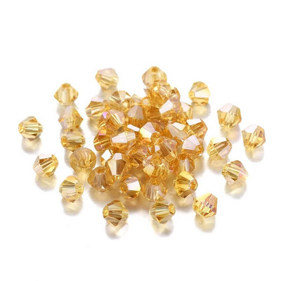 200Pcs 3mm ΑΒ Έγχρωμες γυαλιστερές γυάλινες χάντρες Loose Spacer Bicone Crystals Χάντρες για Αξεσουάρ κατασκευής κοσμημάτων βραχιολιών DIY