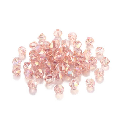 200Pcs 3mm ΑΒ Έγχρωμες γυαλιστερές γυάλινες χάντρες Loose Spacer Bicone Crystals Χάντρες για Αξεσουάρ κατασκευής κοσμημάτων βραχιολιών DIY