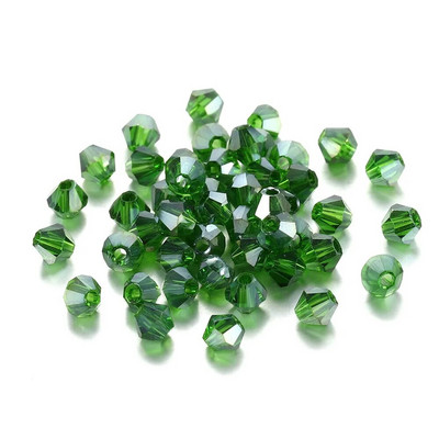 200Pcs 3mm ΑΒ Έγχρωμες γυαλιστερές γυάλινες χάντρες Loose Spacer Bicone Crystals Χάντρες για Αξεσουάρ κατασκευής κοσμημάτων βραχιολιών DIY