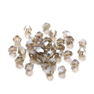 200Pcs 3mm ΑΒ Έγχρωμες γυαλιστερές γυάλινες χάντρες Loose Spacer Bicone Crystals Χάντρες για Αξεσουάρ κατασκευής κοσμημάτων βραχιολιών DIY