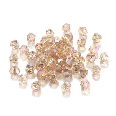 200Pcs 3mm ΑΒ Έγχρωμες γυαλιστερές γυάλινες χάντρες Loose Spacer Bicone Crystals Χάντρες για Αξεσουάρ κατασκευής κοσμημάτων βραχιολιών DIY